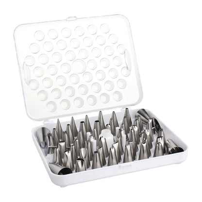 Vogue Cake Decorating 52 Assorted Piping Nozzles (Pack of 52 Assorted Tubes. Material: Stainless Steel) • PAS-CP106