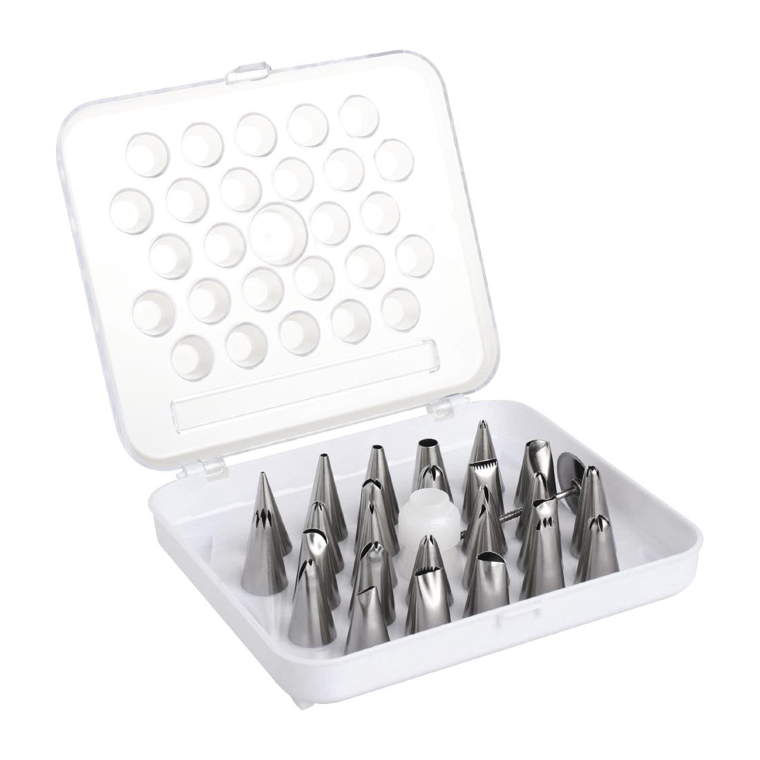 Vogue Cake Decorating 26 Assorted Piping Nozzles (Pack of 26 Assorted Tubes. Material: Stainless Steel) • PAS-CP107