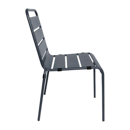 Bolero Slatted Steel Side Chairs Grey (4 Pack) (Seat Height: 450mm. Pack Quantity: 4) • PAS-CS727