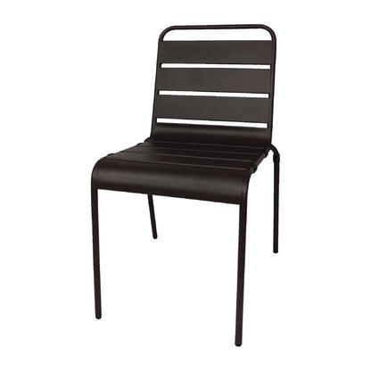 Bolero Black Slatted Steel Side Chairs (4 Pack) • PAS-CS728