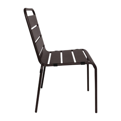 Bolero Black Slatted Steel Side Chairs (4 Pack) • PAS-CS728