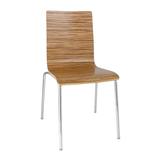 Bolero Square Back Side Chair Zebrano (4 Pack) • PAS-GR344