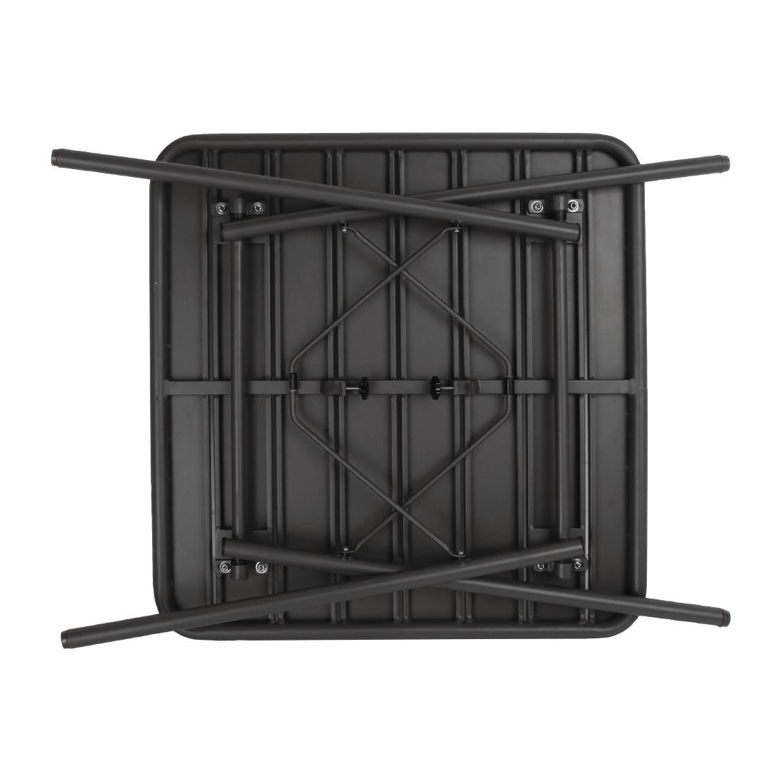 Bolero Square Slatted Steel Table Black 700mm • PAS-CS731
