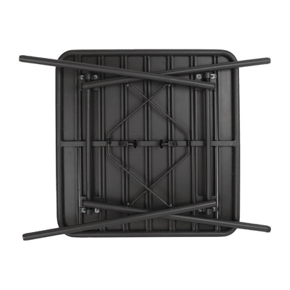 Bolero Square Slatted Steel Table Black 700mm • PAS-CS731