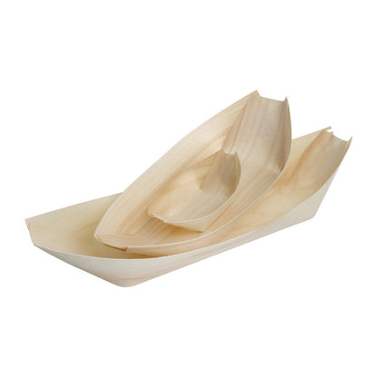 Fiesta Compostable Wooden Sushi Boats Large 250mm (100 Pack) (Pack of 100) • PAS-DK386