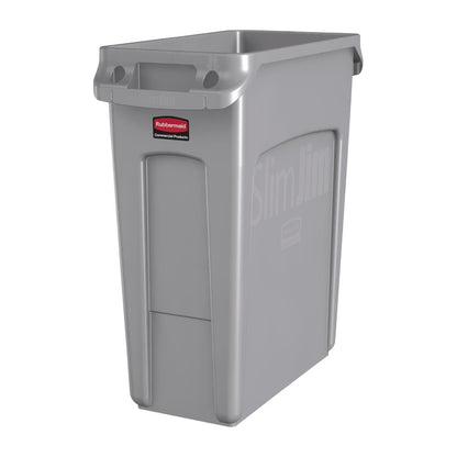 Rubbermaid Slim Jim Container with Venting Channels Grey 60Ltr • PAS-F603