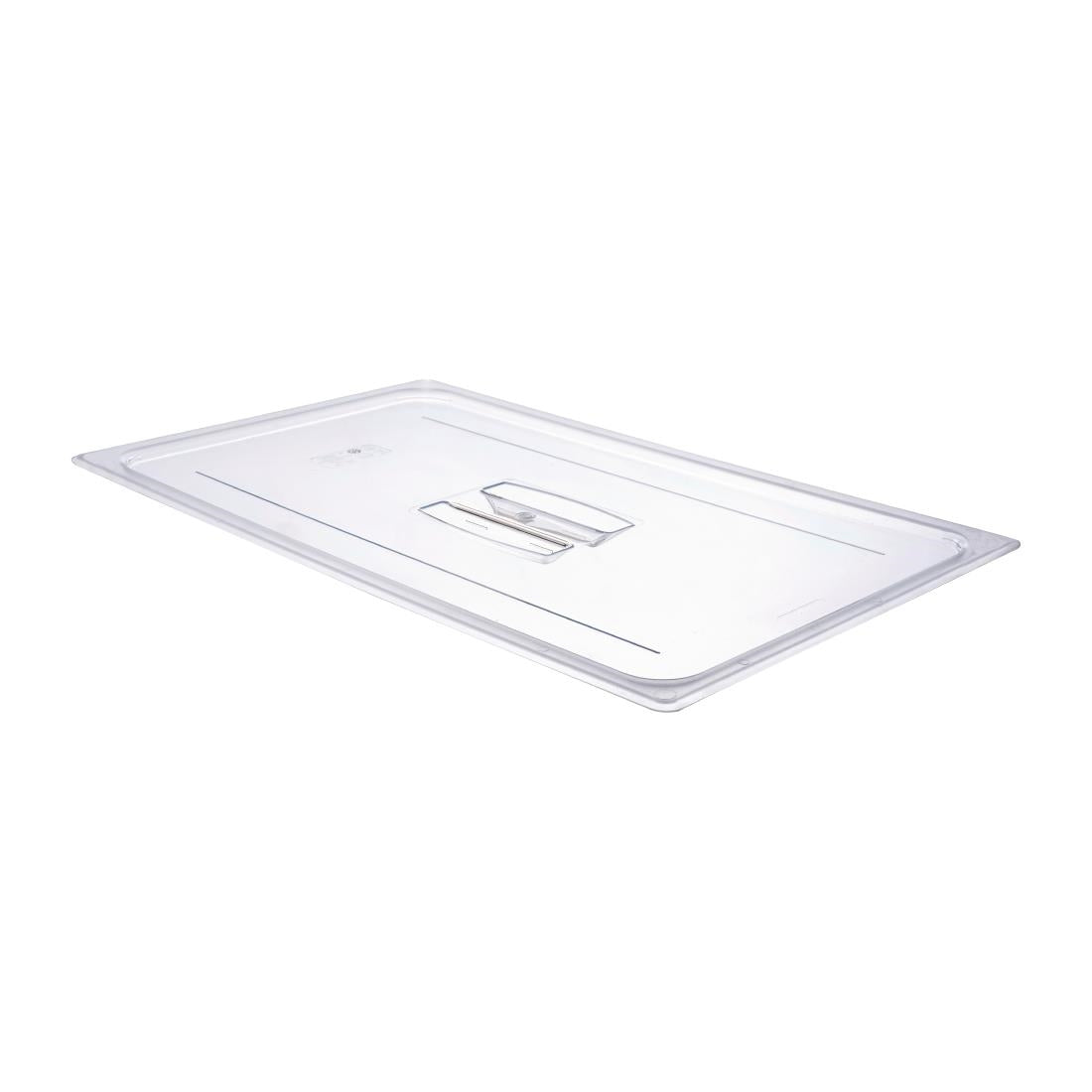 "Cambro Polycarbonate Gastronorm Lid with Handle - 1/1 - Clear" • PAS-DM742