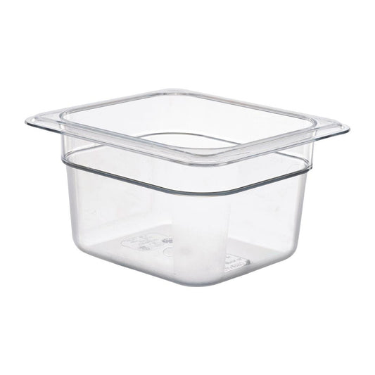 Cambro Polycarbonate Gastronorm - 1/6 100mm -Clear • PAS-DM752