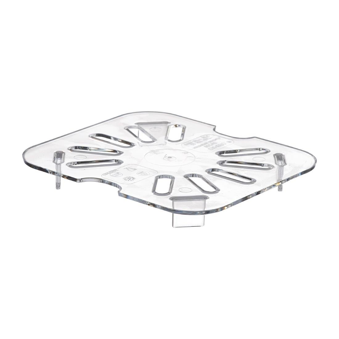 Cambro Polycarbonate Gastronorm Drain Shelf - 1/6 - Clear • PAS-DM755