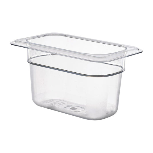 Cambro Polycarbonate Gastronorm - 1/9 100mm - Clear • PAS-DM758