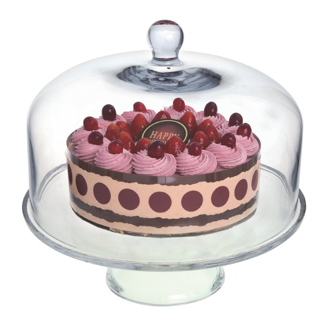 Olympia Glass Cake Stand Dome 285mm • PAS-CS014