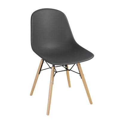 Bolero Arlo PP Moulded Side Chair Charcoal with Spindle Legs (2 Pack) • PAS-DM841