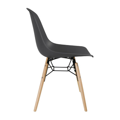 Bolero Arlo PP Moulded Side Chair Charcoal with Spindle Legs (2 Pack) • PAS-DM841