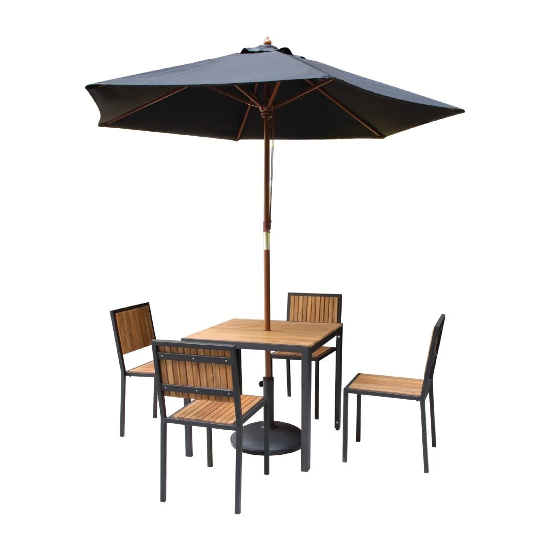 Bolero Square Steel and Acacia Table 800mm • PAS-DS152