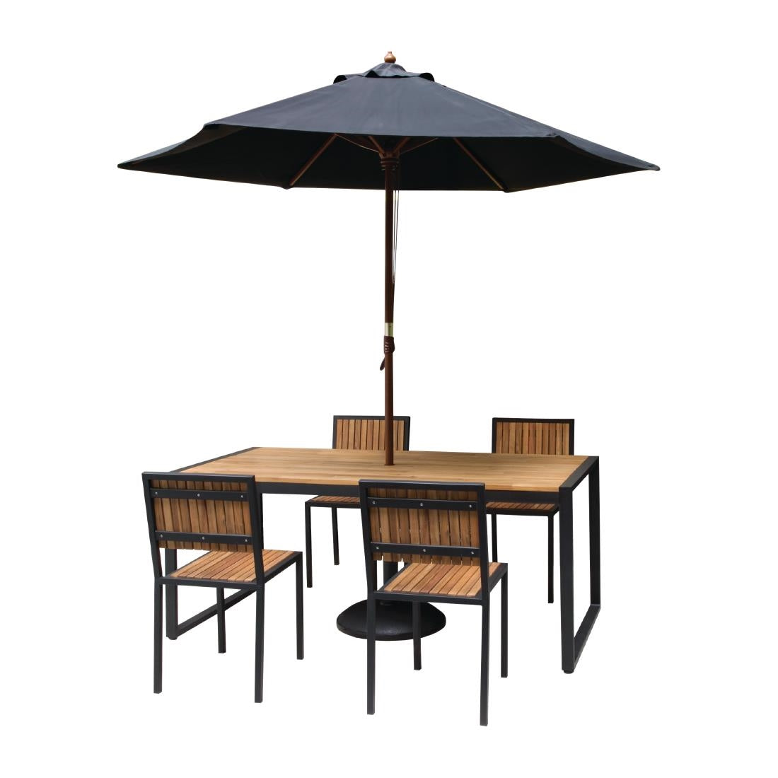 Bolero Steel & Acacia Side Chairs (4 Pack) • PAS-DS150