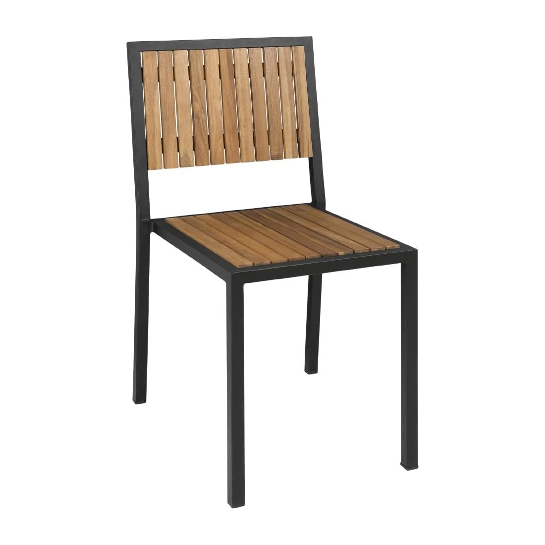 Bolero Steel & Acacia Side Chairs (4 Pack) • PAS-DS150
