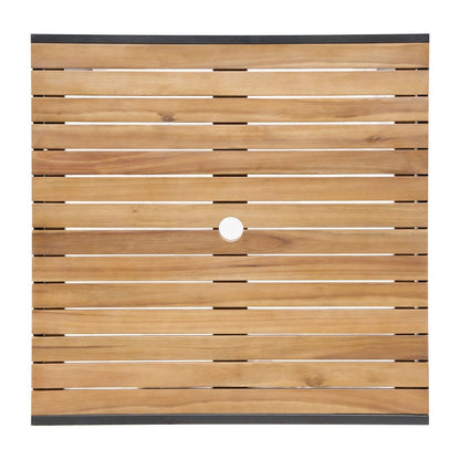 Bolero Square Steel and Acacia Table 800mm • PAS-DS152