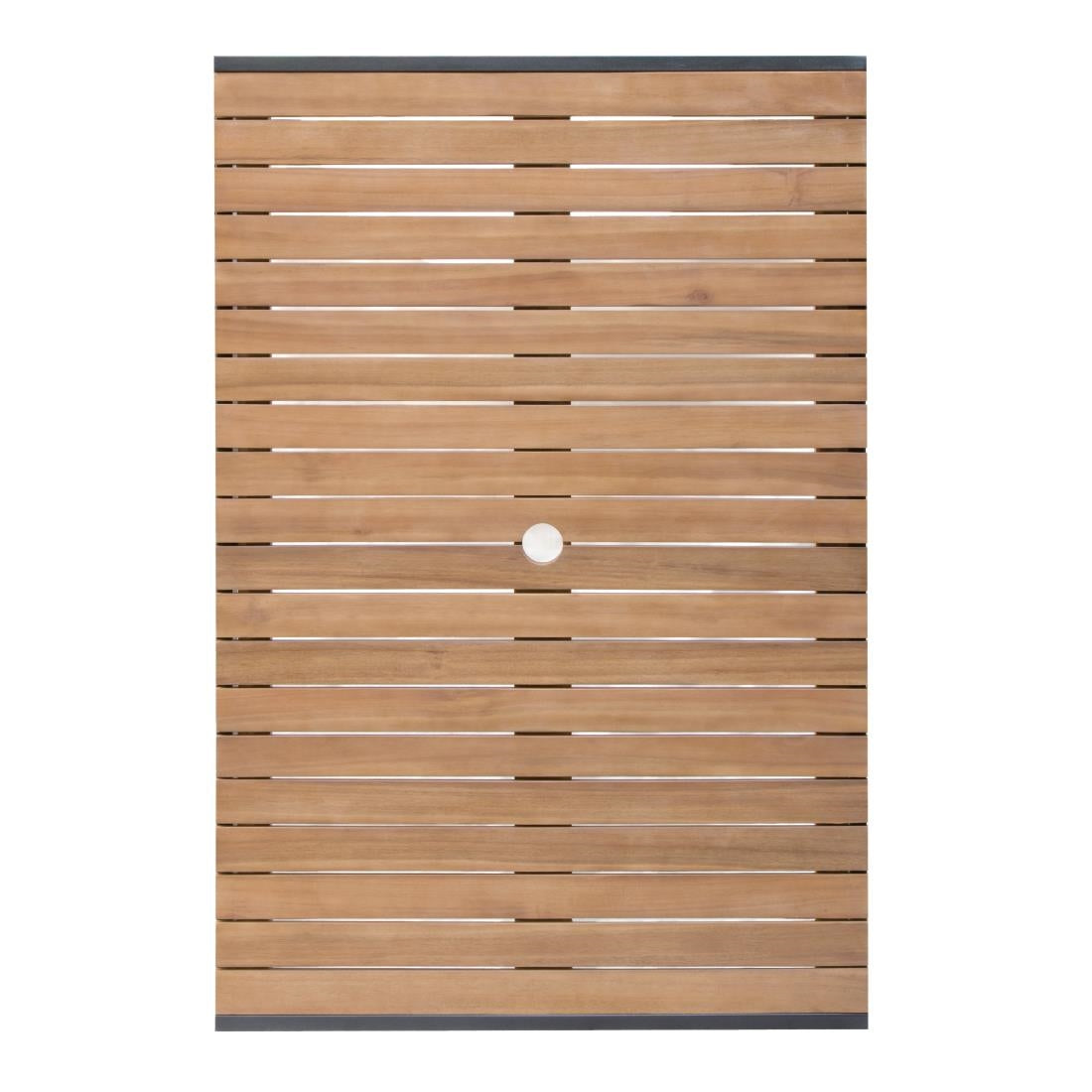 Bolero Acacia Wood and Steel Rectangular Table 1200mm • PAS-DS153