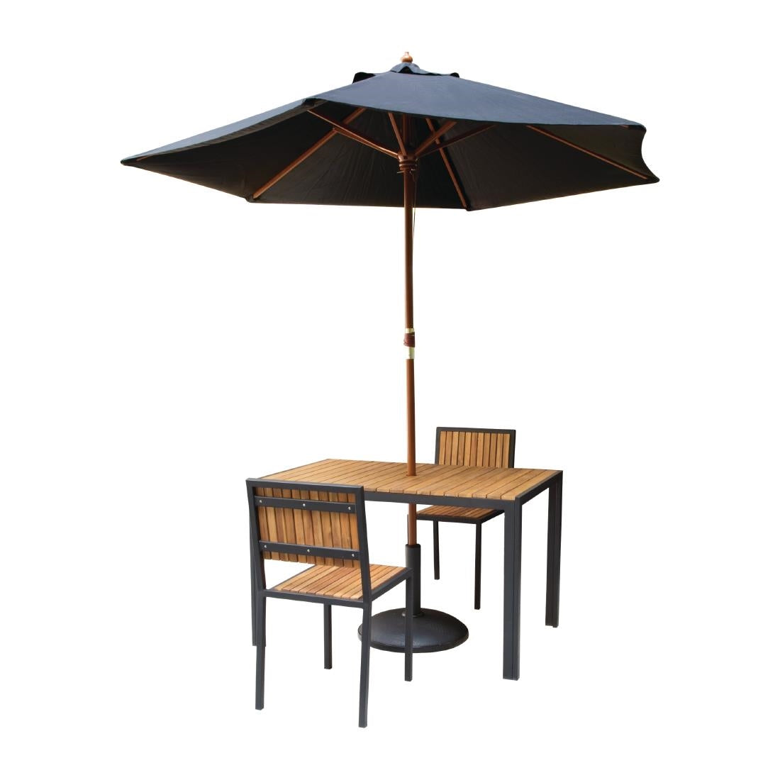 Bolero Acacia Wood and Steel Rectangular Table 1200mm • PAS-DS153