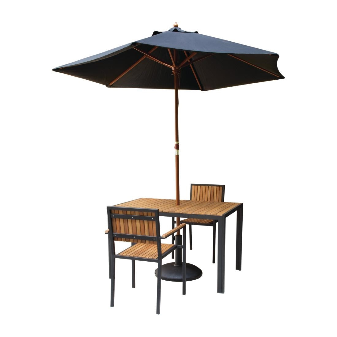 Bolero Acacia Wood and Steel Rectangular Table 1200mm • PAS-DS153