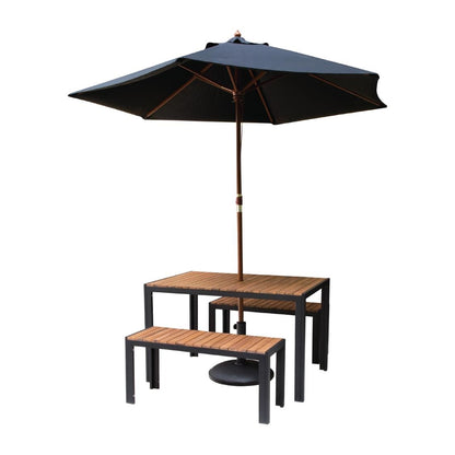 Bolero Rectangular Steel and Acacia Benches 1000mm (2 Pack) (Pack of 2) • PAS-DS154