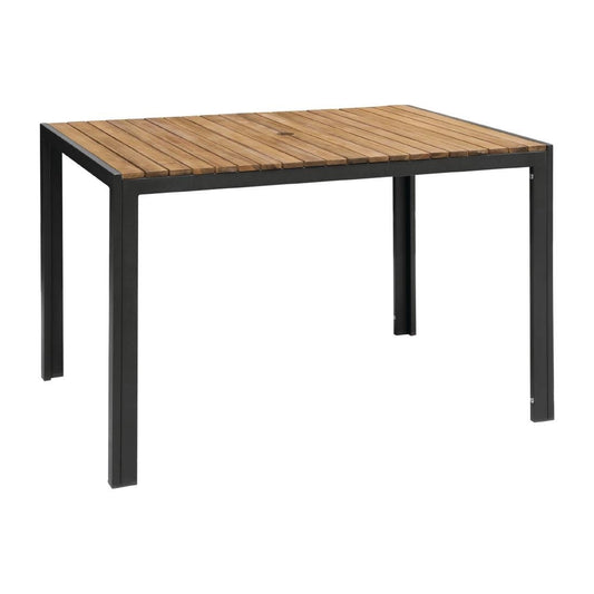 Bolero Acacia Wood and Steel Rectangular Table 1200mm • PAS-DS153