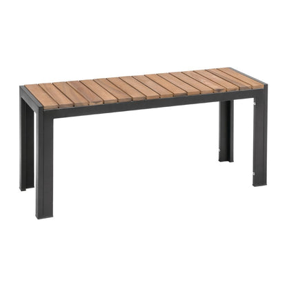 Bolero Rectangular Steel and Acacia Benches 1000mm (2 Pack) (Pack of 2) • PAS-DS154