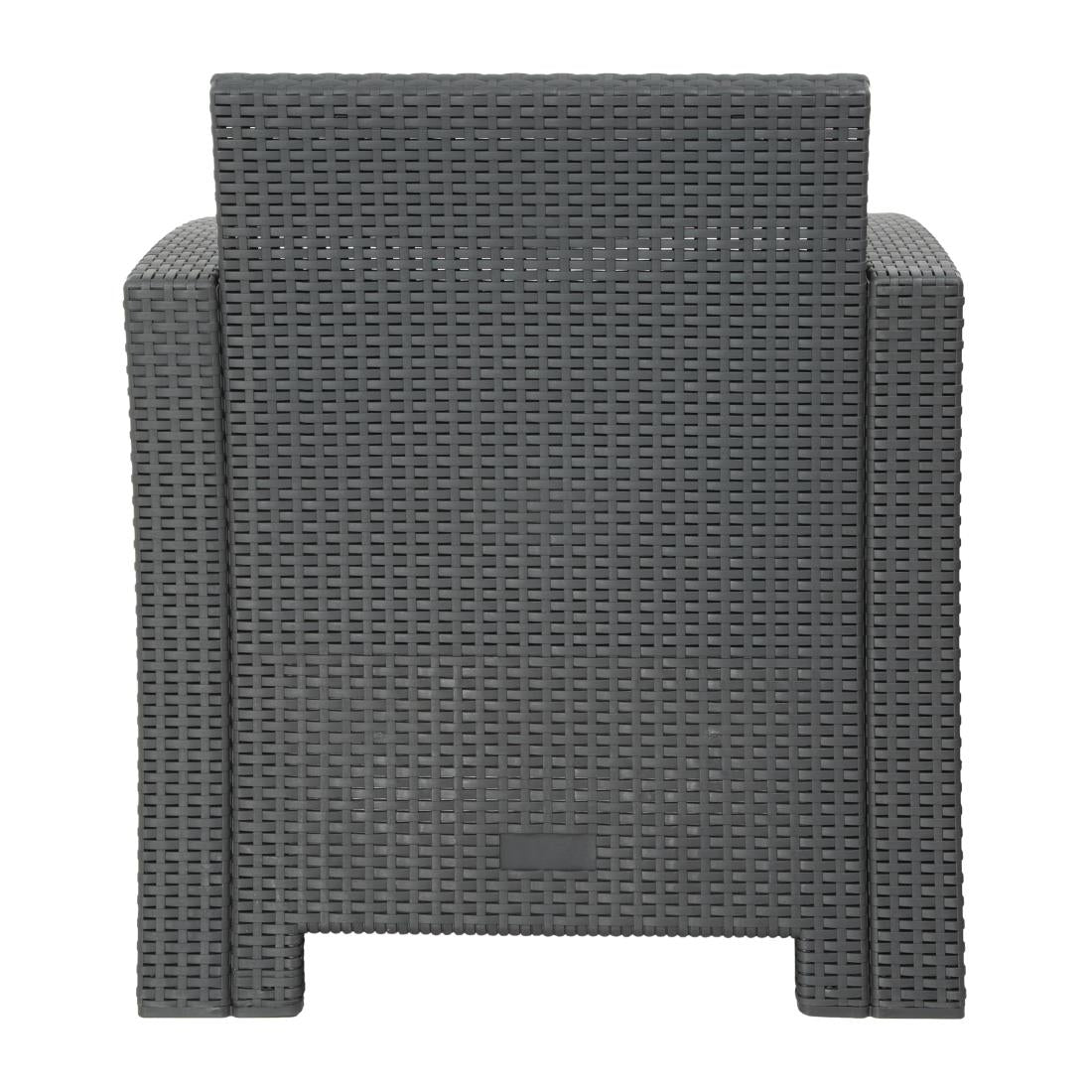 Bolero PP Armchair and Table Wicker Set Grey • PAS-DR309