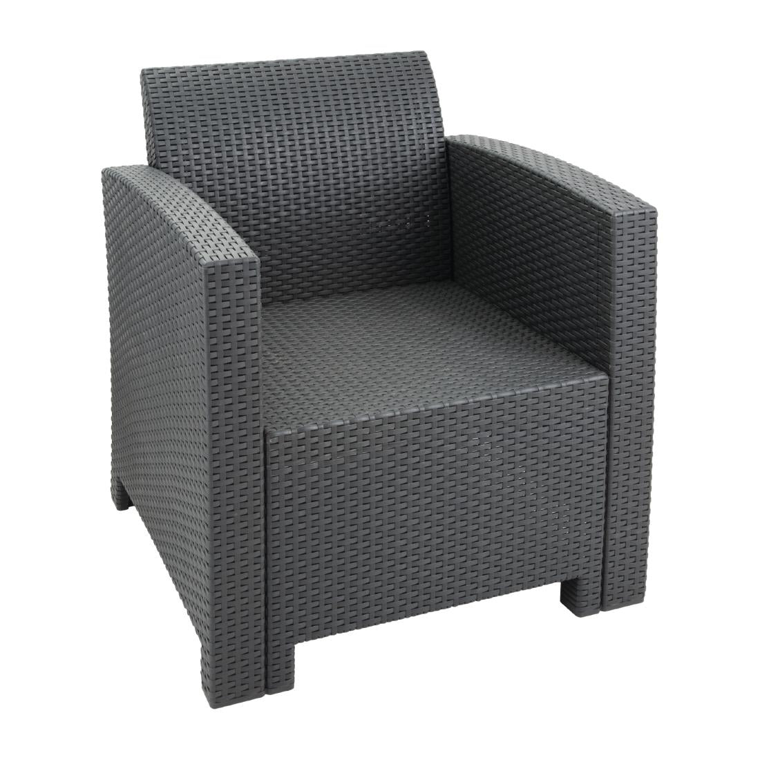 Bolero PP Armchair and Table Wicker Set Grey • PAS-DR309