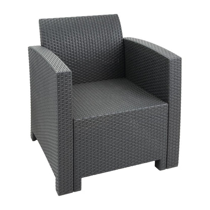 Bolero PP Armchair and Table Wicker Set Grey • PAS-DR309