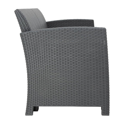 Bolero PP Armchair and Table Wicker Set Grey • PAS-DR309