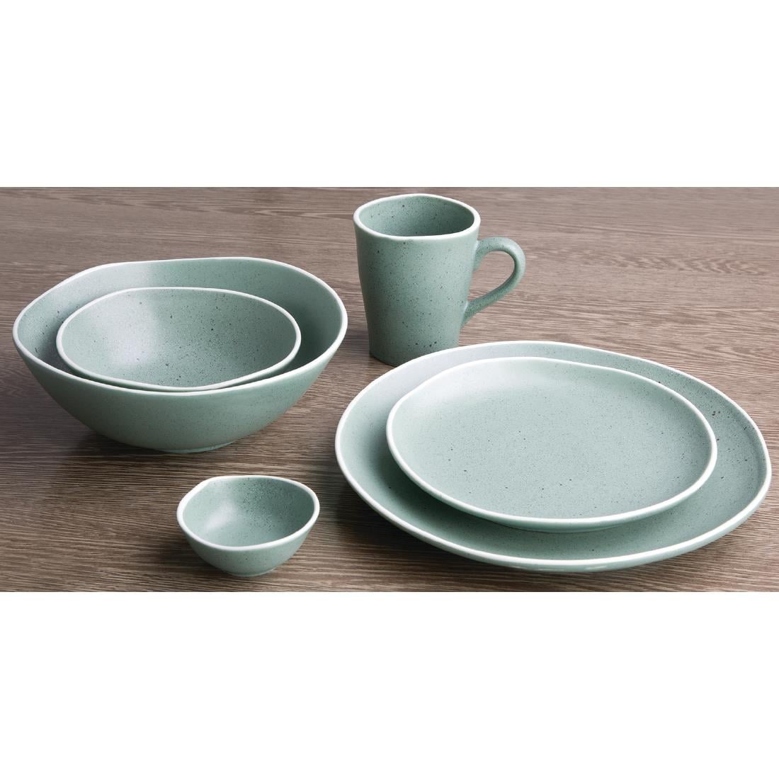 Olympia Chia Green Deep Bowl - 1250ml 42.2fl oz (6 Pack) (210(Ø)mm | 8 1/4". Pack Quantity: 6) • PAS-DR802