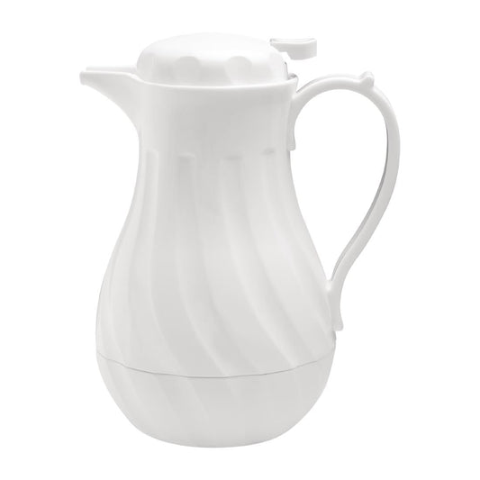 Olympia Insulated Swirl Jug White 2Ltr • PAS-GL971