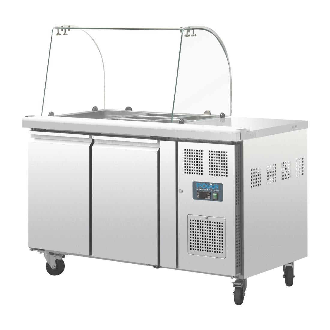 Polar U-Series Double Door Refrigerated Gastronorm Saladette Counter • PAS-CT393-A