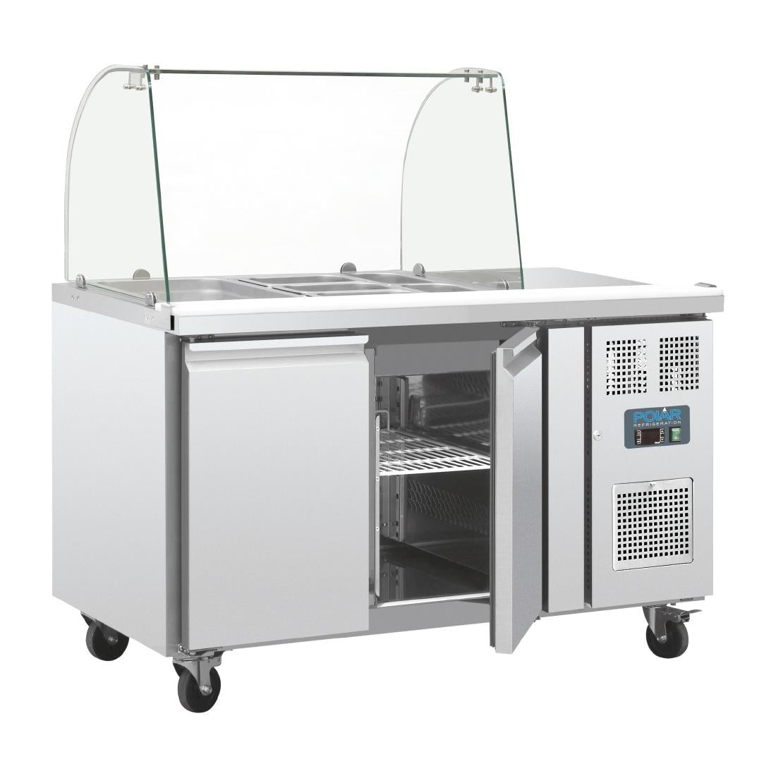 Polar U-Series Double Door Refrigerated Gastronorm Saladette Counter • PAS-CT393-A