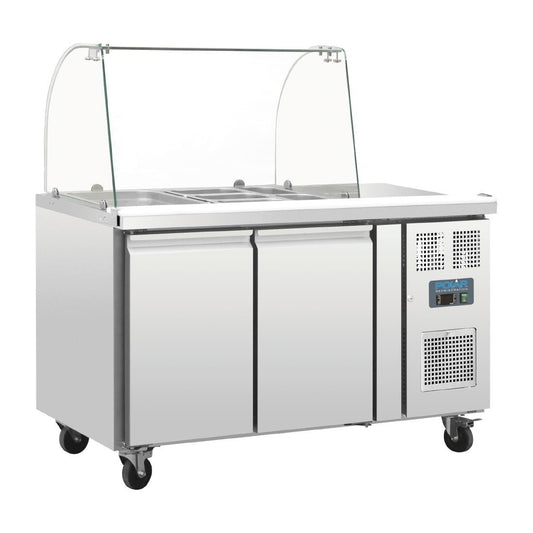 Polar U-Series Double Door Refrigerated Gastronorm Saladette Counter • PAS-CT393-A