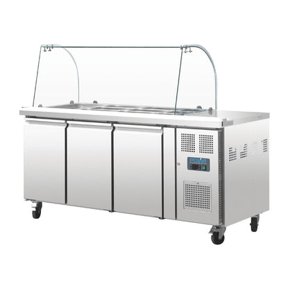 Polar U-Series Triple Door Refrigerated Gastronorm Saladette Counter • PAS-CT394-A