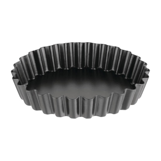 Vogue Non-Stick Mini Quiche Tin With Removable Base 100mm (3 Pack) (Diameter: 100mm | Pack of 3) • PAS-CW991