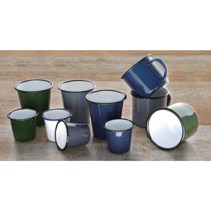 Olympia Enamel Green/Black Mug - 350ml 11.8fl oz (6 Pack) • PAS-DC396