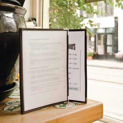 Securit Crystal Double Sided Menu Cover A4 Triple (3 Pack) (Pack of 3) • PAS-CB843