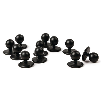 Whites Stud Buttons Black (12 Pack) (Pack of 12) • PAS-A016