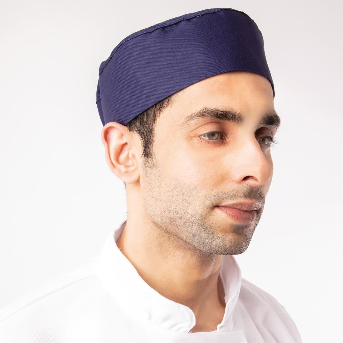 Whites Chefs Skull Cap Navy Blue • PAS-A204
