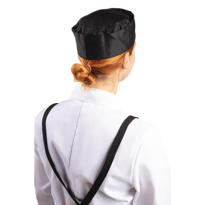Whites Chefs Skull Cap Black Medium • PAS-A206-M