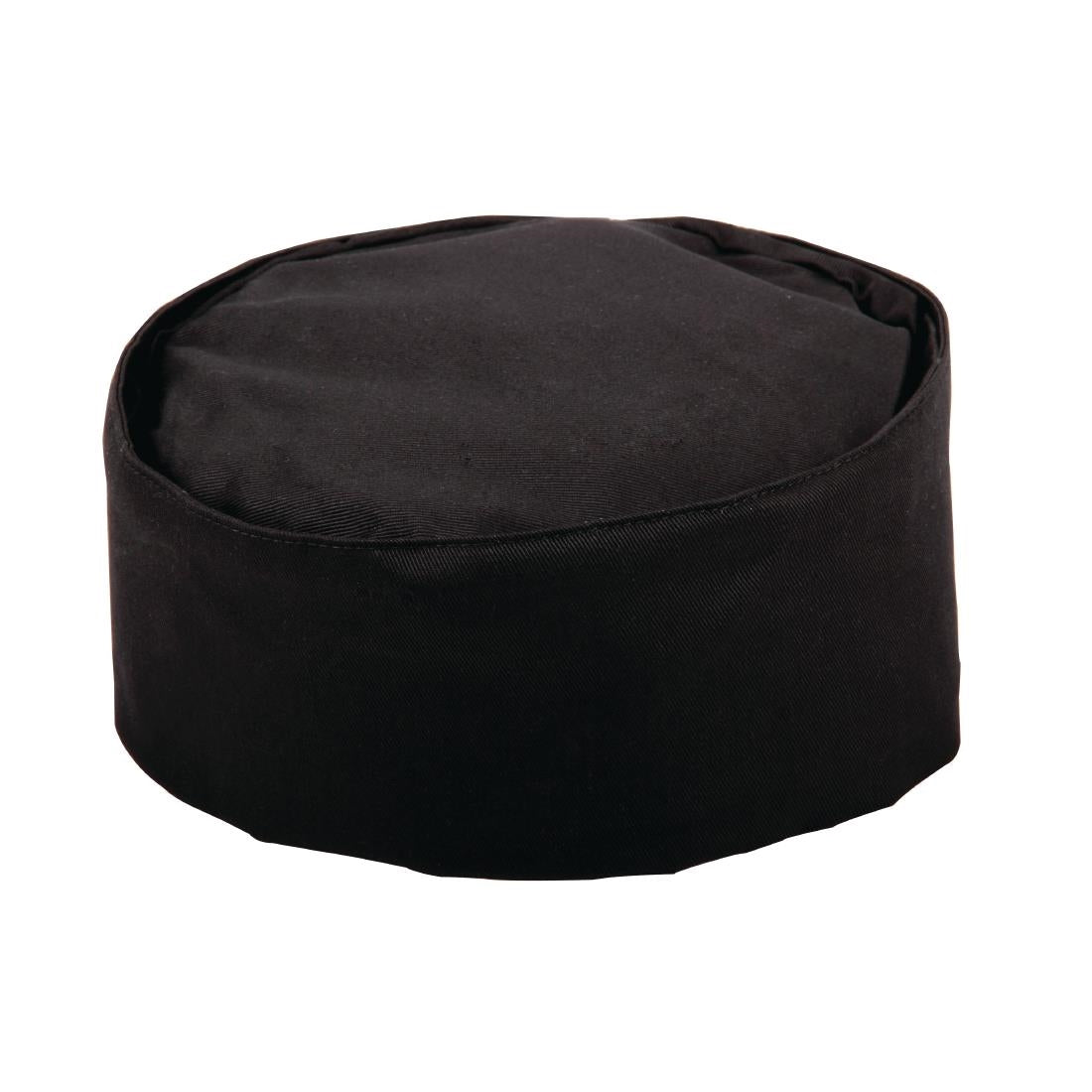 Whites Chefs Skull Cap Black Medium • PAS-A206-M