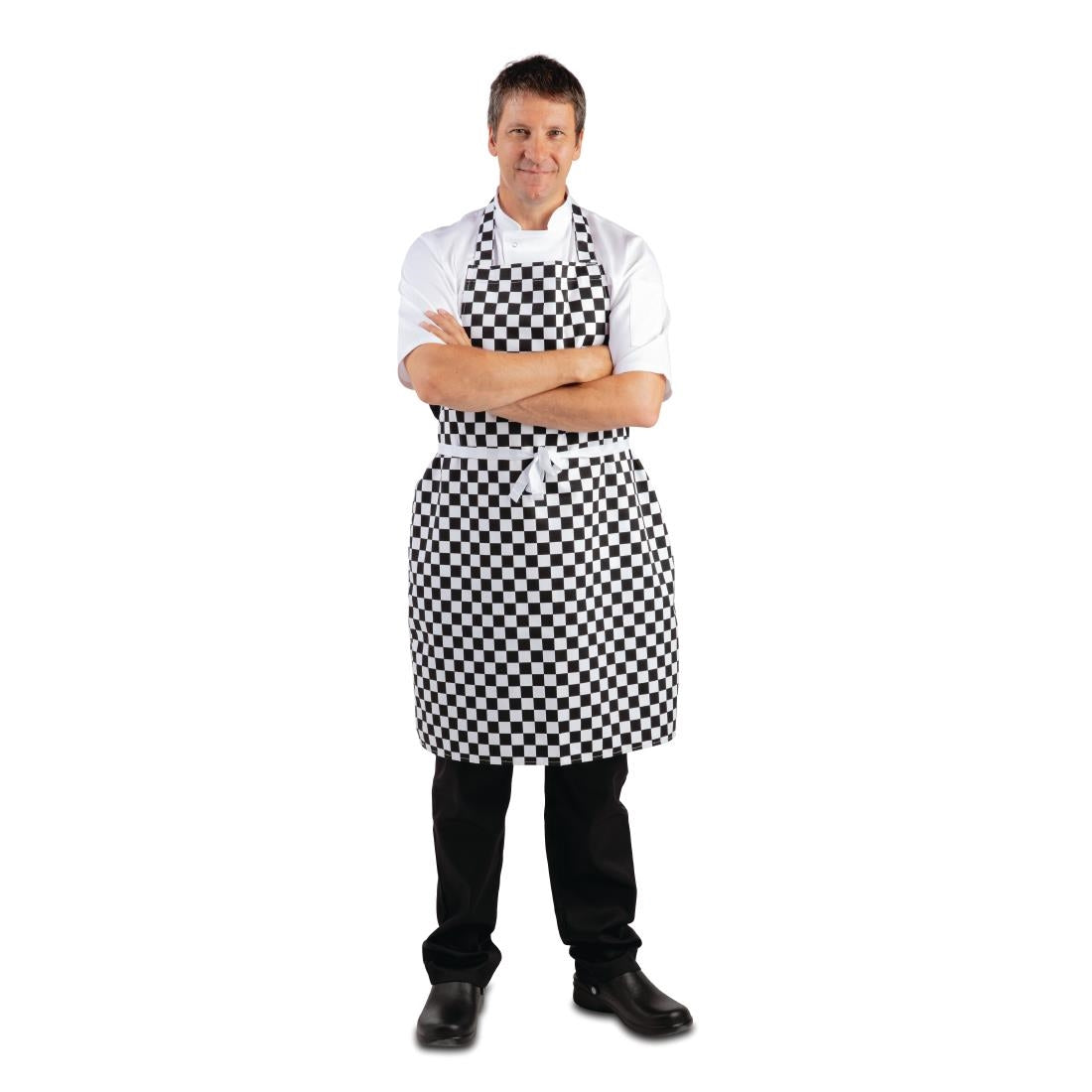 Whites Bib Apron Black/White Check • PAS-A275