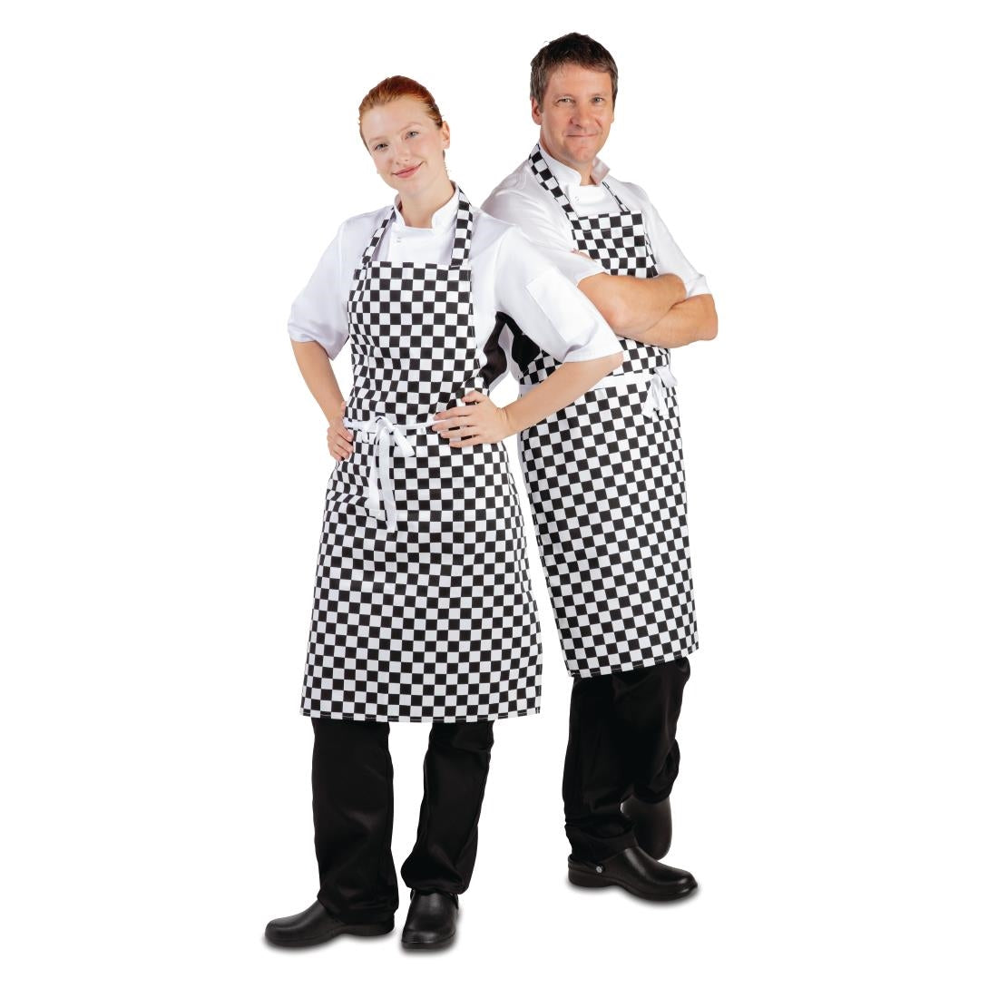 Whites Bib Apron Black/White Check • PAS-A275