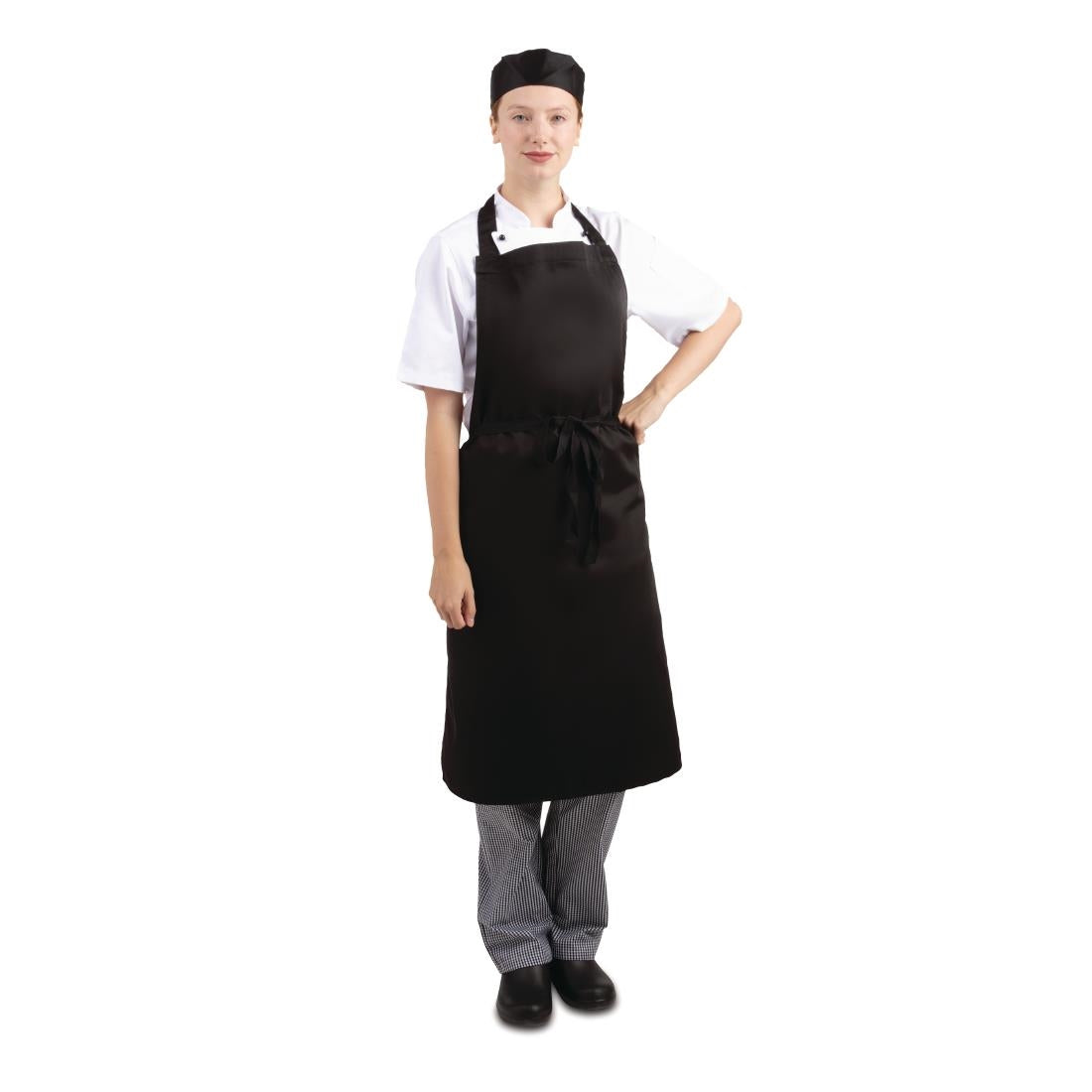 Whites Bib Apron Polycotton Black • PAS-A279