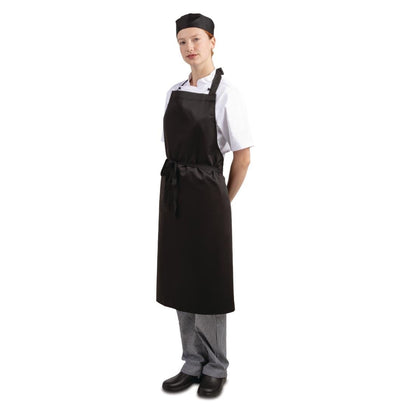 Whites Bib Apron Polycotton Black (5 Pack) • PAS-SA816