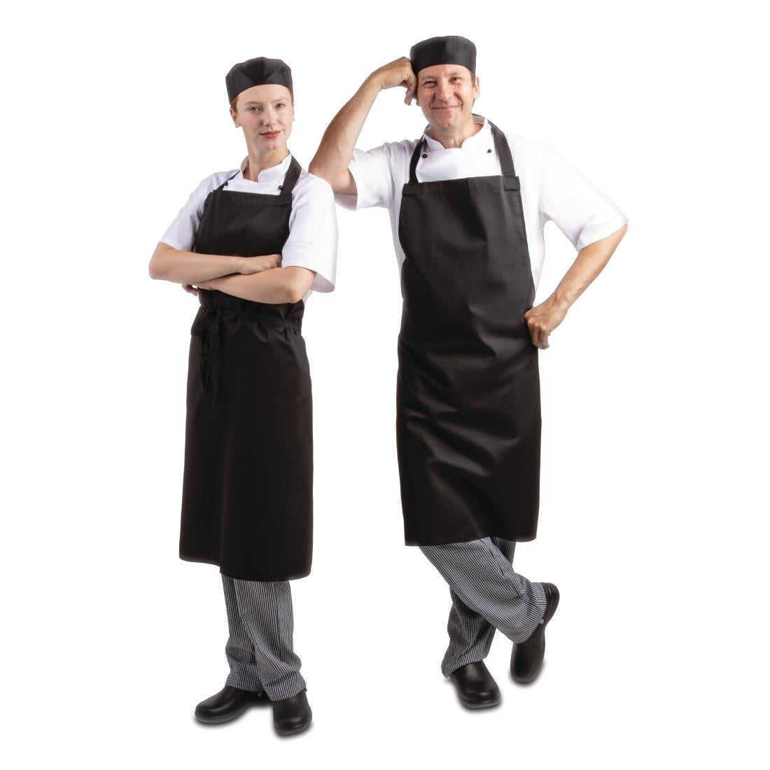 Whites Bib Apron Polycotton Black • PAS-A279