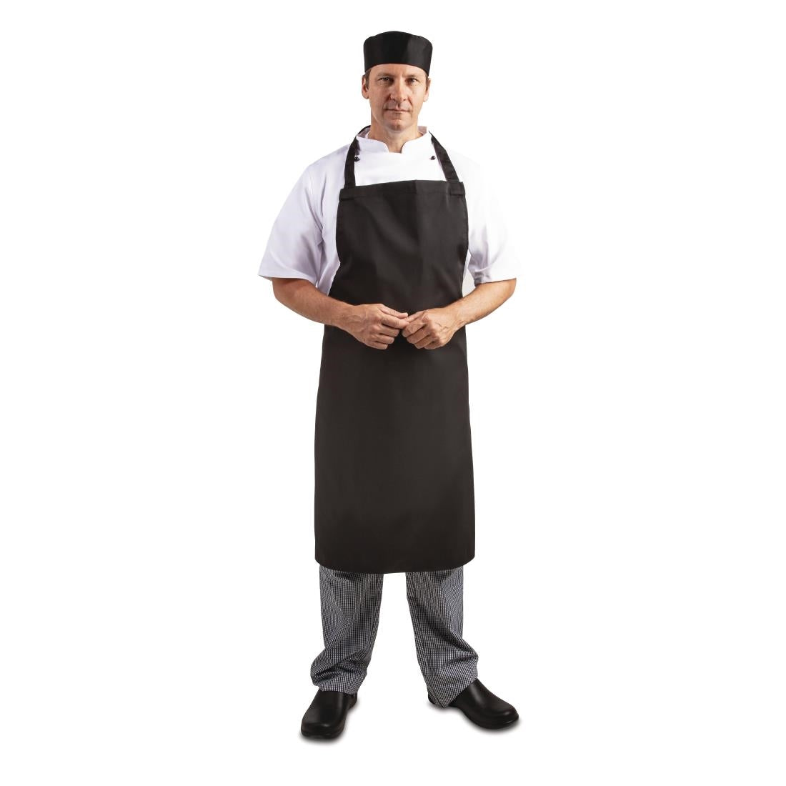Whites Bib Apron Polycotton Black • PAS-A279